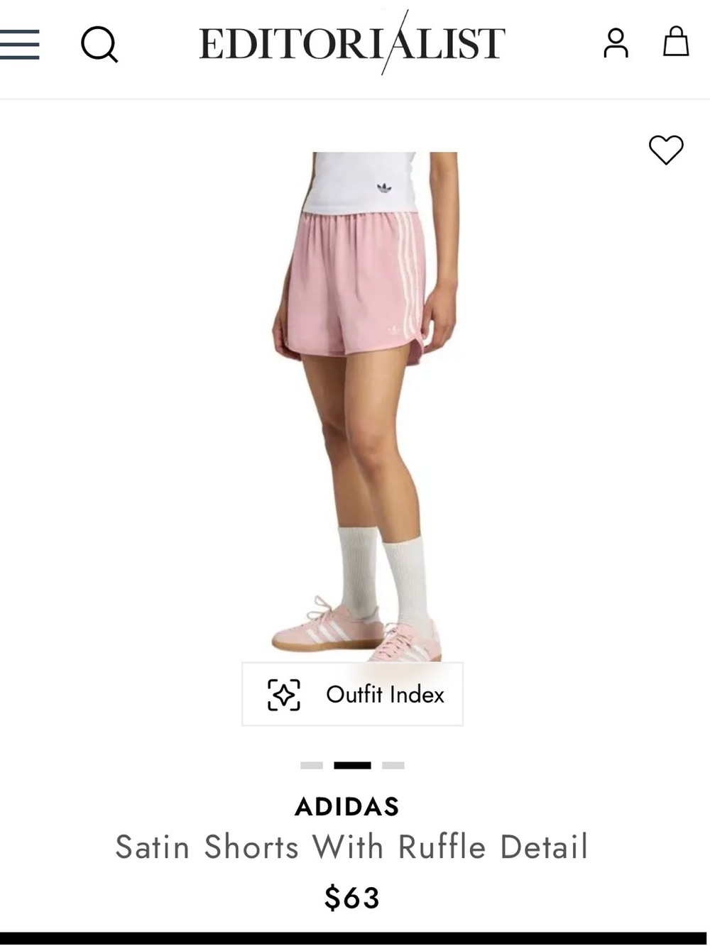 adidas Satin Ruffle Athletic Shorts in Light Pink; worn once.